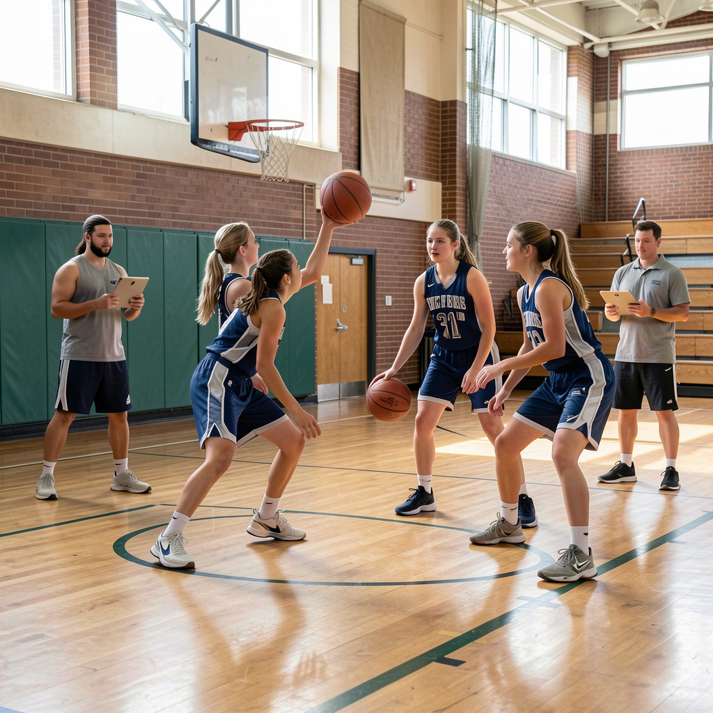 Soccer field and players